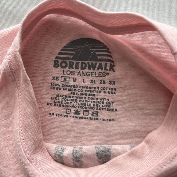 Boredwalk Pink Graphic Tee “I Hate Mondays & Pants” - Picture 4 of 5